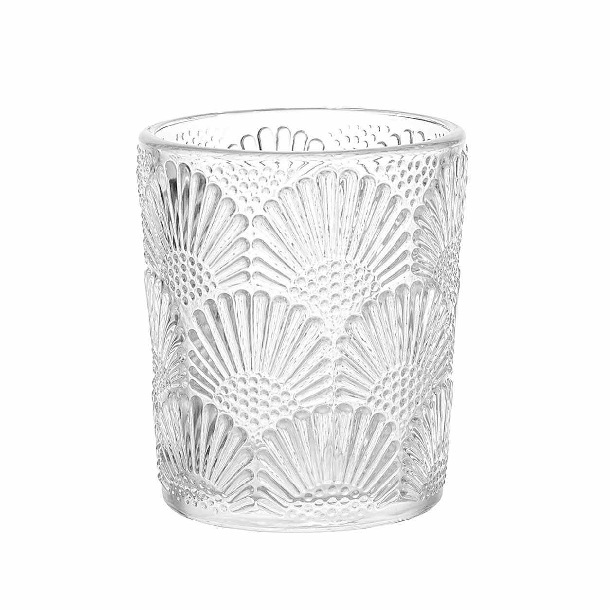 Embossed Glass Candle Holder – Elegant Tealight & Votive Cup Create a Warm, Cozy Glow in Seconds