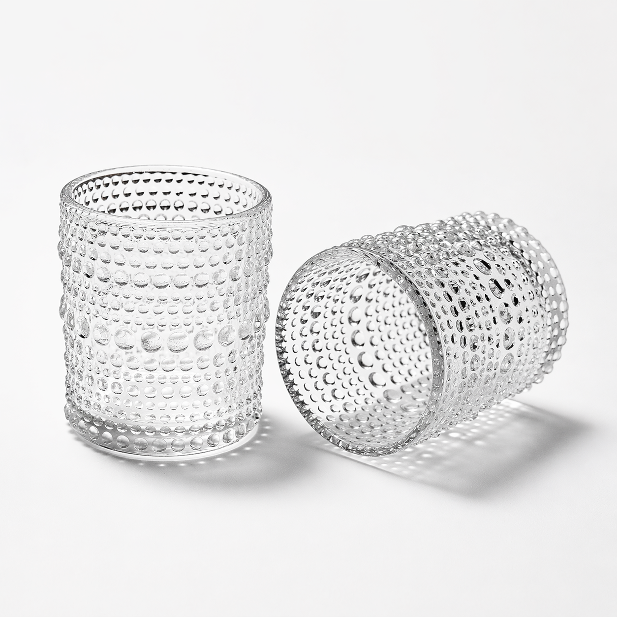 Embossed Glass Candle Holder – Elegant Tealight & Votive Cup Create a Warm, Cozy Glow in Seconds
