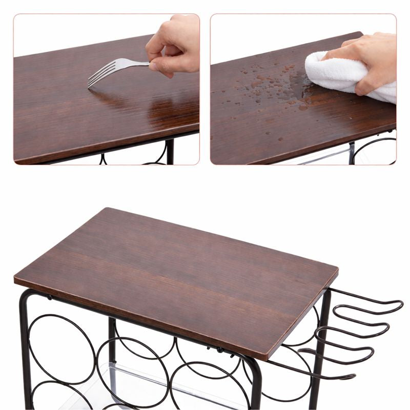 Countertop Wine Rack with Glass Holder & Cork Drawer